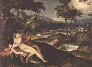 SCHIAVONE, Andrea Landscape with Jupiter and Io GD Spain oil painting reproduction